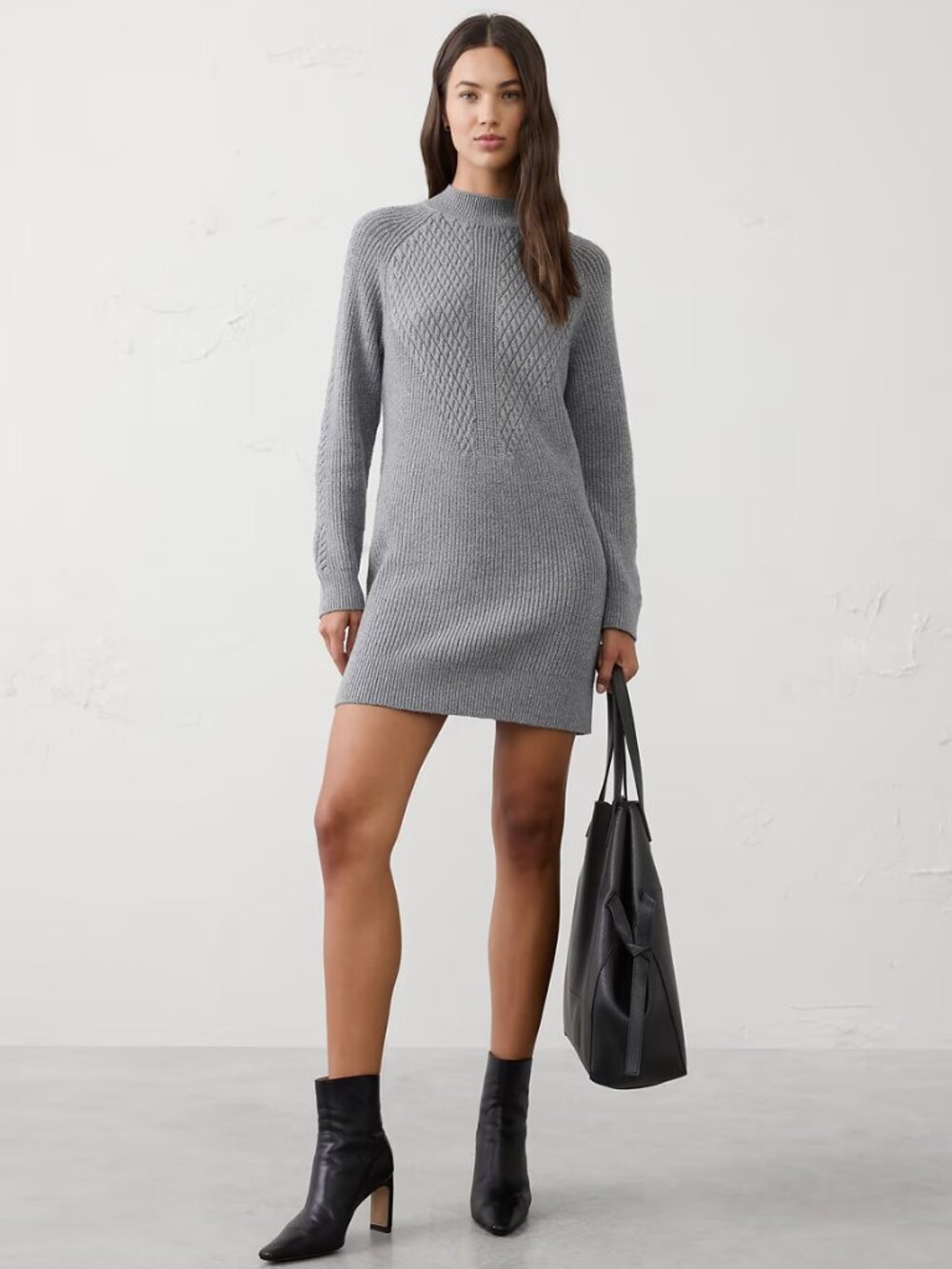 Banana Republic Cozy knit Mini Sweater Dress Gray XXL NWT